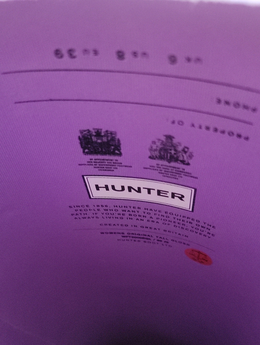 Hunter Bright Purple Glossy High Boots. Size 8. Like New! - Picture 7 of 11